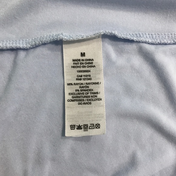 Garage Light Blue Cold Shoulder Ribbon Strap Top - Picture 6 of 8